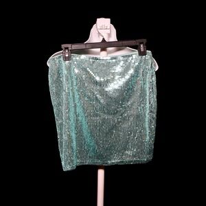 Wet Seal Sparkling Teal Pencil Skirt